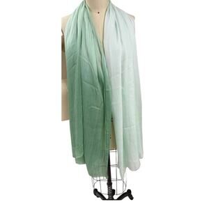 Calypso St Barth Cashmere Modal Green Ombre Wrap Scarf Coastal Boho NWOT